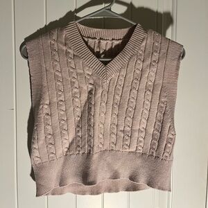 Women's Cream Cable Knit Sweater Vest